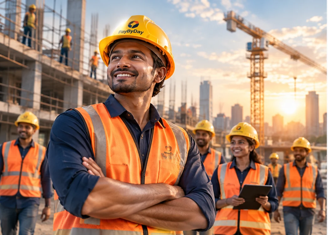 PayByDay construction worker ready for daily work