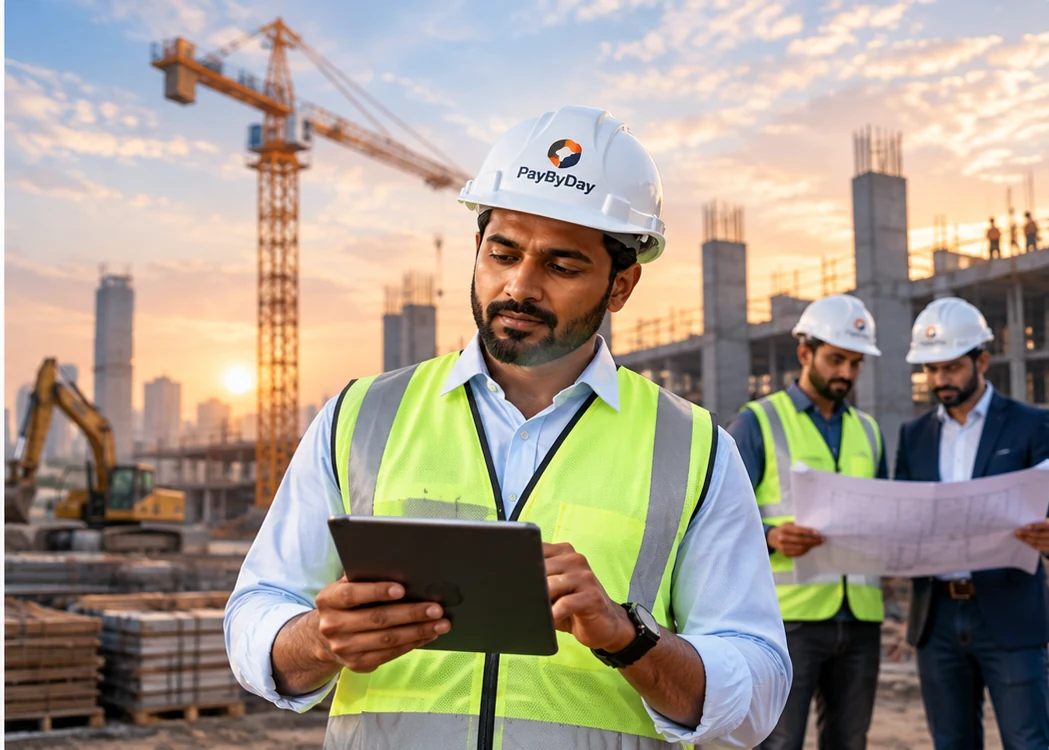 PayByDay worker managing regular project work on site